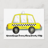 ニューヨーク市のNYCイエロータクシータクシーのタクシーからの挨拶 ポストカード (正面)