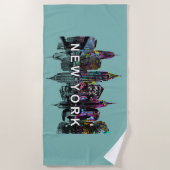 ニューヨーク市はグラフィティで覆われた ビーチタオル (正面)