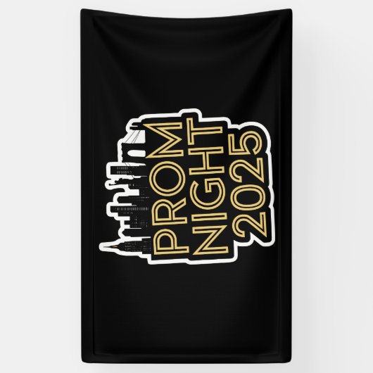 ニューヨーク市をテーマに2025高校用プロム 横断幕 (縦)