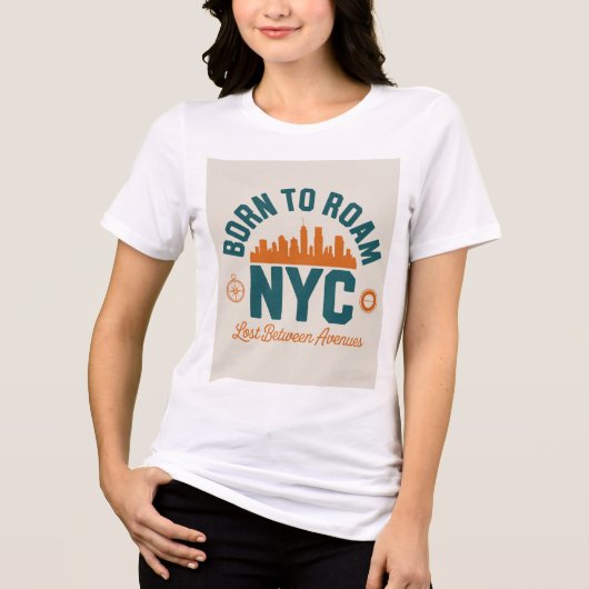 ニューヨーク市を旅するように生きて トライブレンドTシャツ (正面)