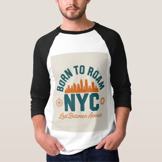 ニューヨーク市を旅するように生きて Tシャツ (正面)