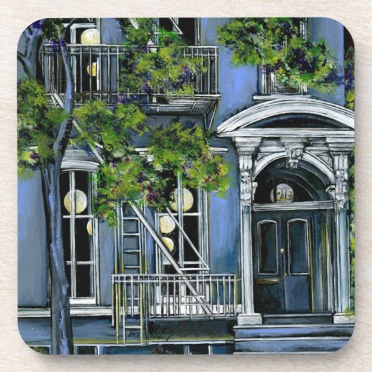 ニューヨーク市インサイドからの発光球 コースター (正面)