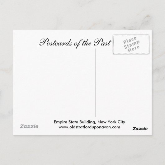 ニューヨーク市エンパイアステート建物オールドハガキ ポストカード (裏面)