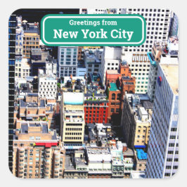 ニューヨーク市カラフルモダンの職人用はがき スクエアシール