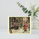 ニューヨーク市グリニッジ村アートショーヴィンテージ ポストカード (スタンド正面)