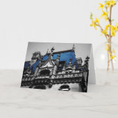 ニューヨーク市ゴシック建築写真 カード (黄色い花)