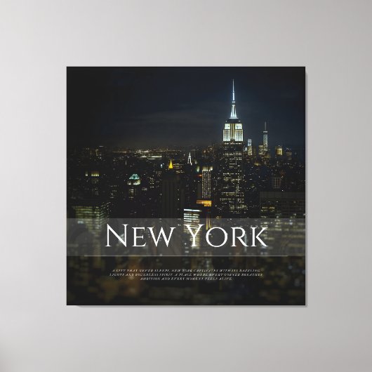 ニューヨーク市スカイラインのポスター – モダン Wall Art Pri キャンバスプリント (正面)