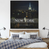 ニューヨーク市スカイラインのポスター – モダン Wall Art Pri キャンバスプリント (インサイチュ (寝室))