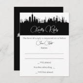 ニューヨーク市スカイラインの応答カード 出欠カード (正面/裏面)