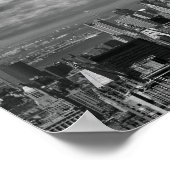 ニューヨーク市スカイラインの白黒の風景 ポスター (角)