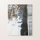 ニューヨーク市スカイラインセントラルパークレイクNYC写真 ジグソーパズル (縦)