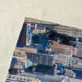 ニューヨーク市スカイラインフォト建物ビューオブシティ ビーチタオル (インサイチュ)