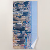 ニューヨーク市スカイラインフォト建物ビューオブシティ ビーチタオル (正面)