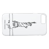 ニューヨーク市スカイラインレディーリバティ像 Case-Mate iPhoneケース (裏面(横))