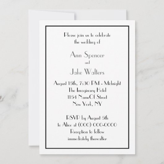 ニューヨーク市スカイライン01 エッチング ウェディング インビテーション (裏面)