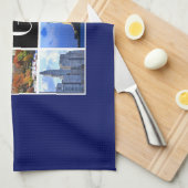 ニューヨーク市スカイライン8画像フォトコラージュ キッチンタオル (四つ折り)