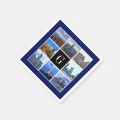 ニューヨーク市スカイライン8画像フォトコラージュ スタンダードカクテルナプキン (角)