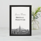 ニューヨーク市スカイライン　ロックフェラーセンターからの眺め ESB エッチング ブライダルシャワー 招待状 (スタンド正面)