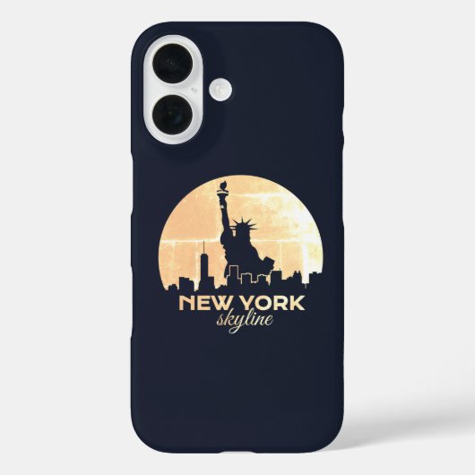 ニューヨーク市スカイライン 自由の女神 シルエット Case-Mate iPhoneケース (裏面)