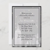 ニューヨーク市スカイラインESBを前景に、星空の背景をエッチングしたブラックバースデーV 招待状 (裏面)