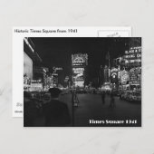 ニューヨーク市タイムズスクエア1941年のネオン写真 ポストカード (正面/裏面)