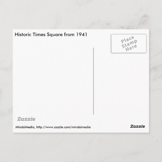 ニューヨーク市タイムズスクエア1941年のネオン写真 ポストカード (裏面)