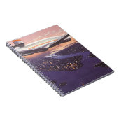 ニューヨーク市ハドソン川上空のヴィンテージ飛行機 ノートブック (右側)