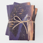 ニューヨーク市ハドソン川上空のヴィンテージ飛行機 ラッピングペーパーシート (インサイチュ)