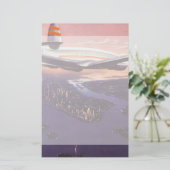 ニューヨーク市ハドソン川上空のヴィンテージ飛行機 便箋 (スタンド正面)