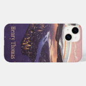 ニューヨーク市ハドソン川上空のヴィンテージ飛行機 Case-Mate iPhoneケース (裏面 (横))