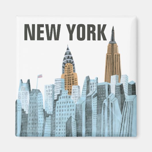 ニューヨーク市ハンドドロー マグネット (正面)