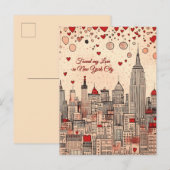 ニューヨーク市バレンタインデーで愛を見つけた ポストカード (正面/裏面)
