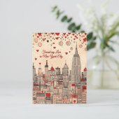 ニューヨーク市バレンタインデーで愛を見つけた ポストカード (スタンド正面)