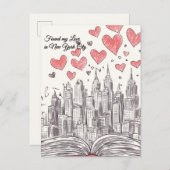 ニューヨーク市バレンタインデーで愛を見つけた ポストカード (正面/裏面)