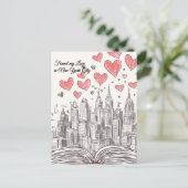 ニューヨーク市バレンタインデーで愛を見つけた ポストカード (スタンド正面)