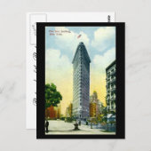 ニューヨーク市フラットアイアン建物オールドハガキ ポストカード (正面/裏面)