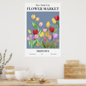 ニューヨーク市フラワーマーケットミッドタウンポスター ポスター (キッチン)