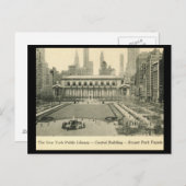 ニューヨーク市ブライアントパーク図書室ヴィンテージ ポストカード (正面/裏面)