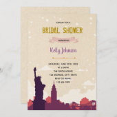 ニューヨーク市ブライダルシャワー独身者招待 サンキューカード (正面/裏面)