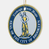 ニューヨーク市ブルックリン区の紋章 セラミックオーナメント (左)