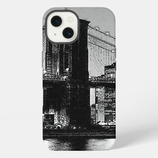 ニューヨーク市ブルックリン橋 iPhoneケース (裏面)