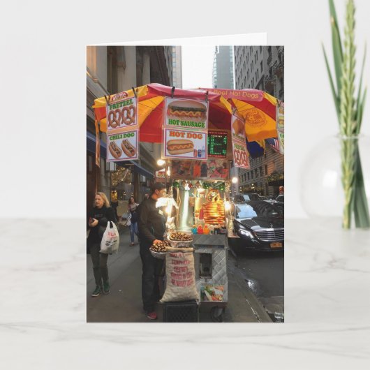 ニューヨーク市ホットドッグスタンドカードからこんにちは カード (正面)