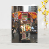 ニューヨーク市ホットドッグスタンドカードからこんにちは カード (黄色い花)