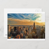 ニューヨーク市マンハッタンのゴージャスな夕日 ポストカード (正面/裏面)