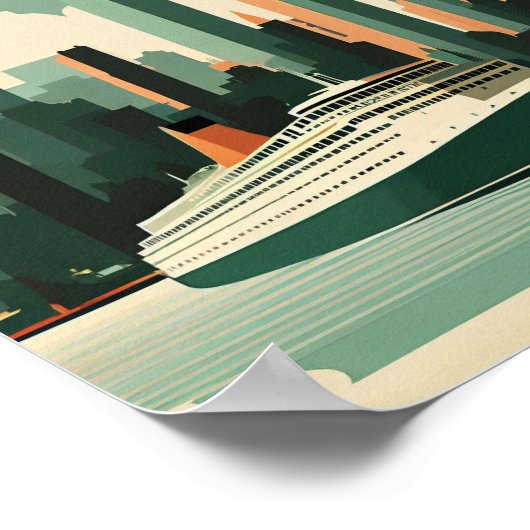 ニューヨーク市ミニマルヴィンテージ芸術旅行ポスター ポスター (角)