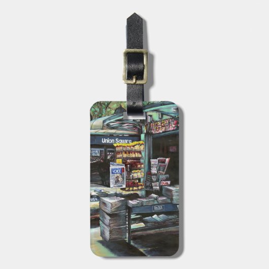 ニューヨーク市ユニオンスクエア、クリソコリア·モーニング ラゲッジタグ (正面縦)