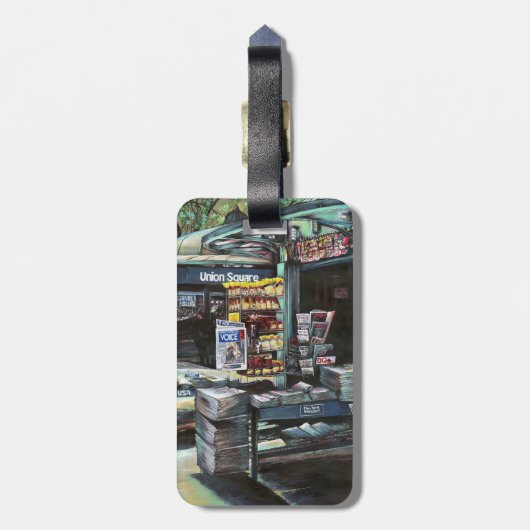 ニューヨーク市ユニオンスクエア、クリソコリア·モーニング ラゲッジタグ (裏面縦)