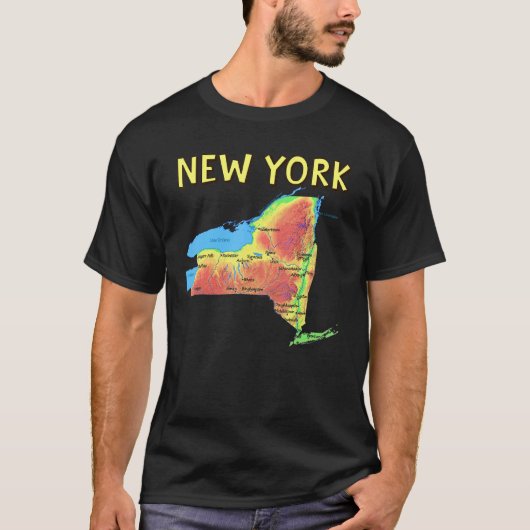 ニューヨーク市レイク専攻のス・リバーズの地図 Tシャツ (正面)
