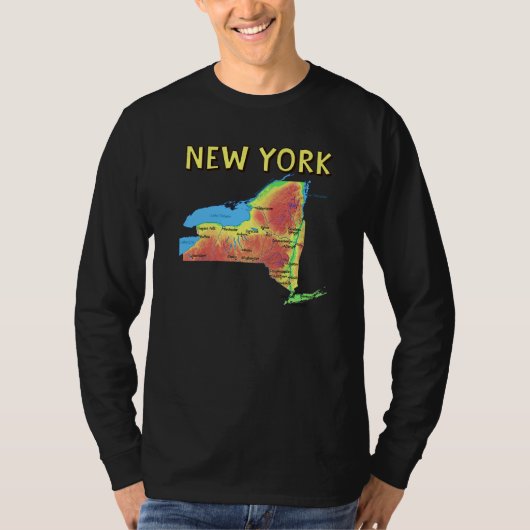 ニューヨーク市レイク専攻のス・リバーズの地図 Tシャツ (正面)