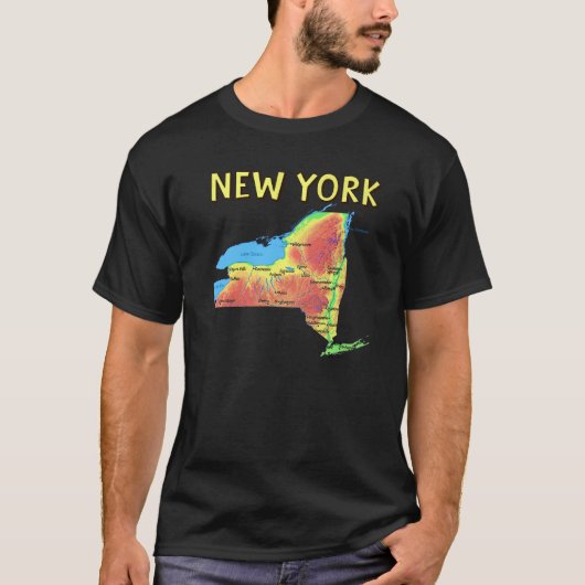 ニューヨーク市レイク専攻のス・リバーズの地図 Tシャツ (正面)